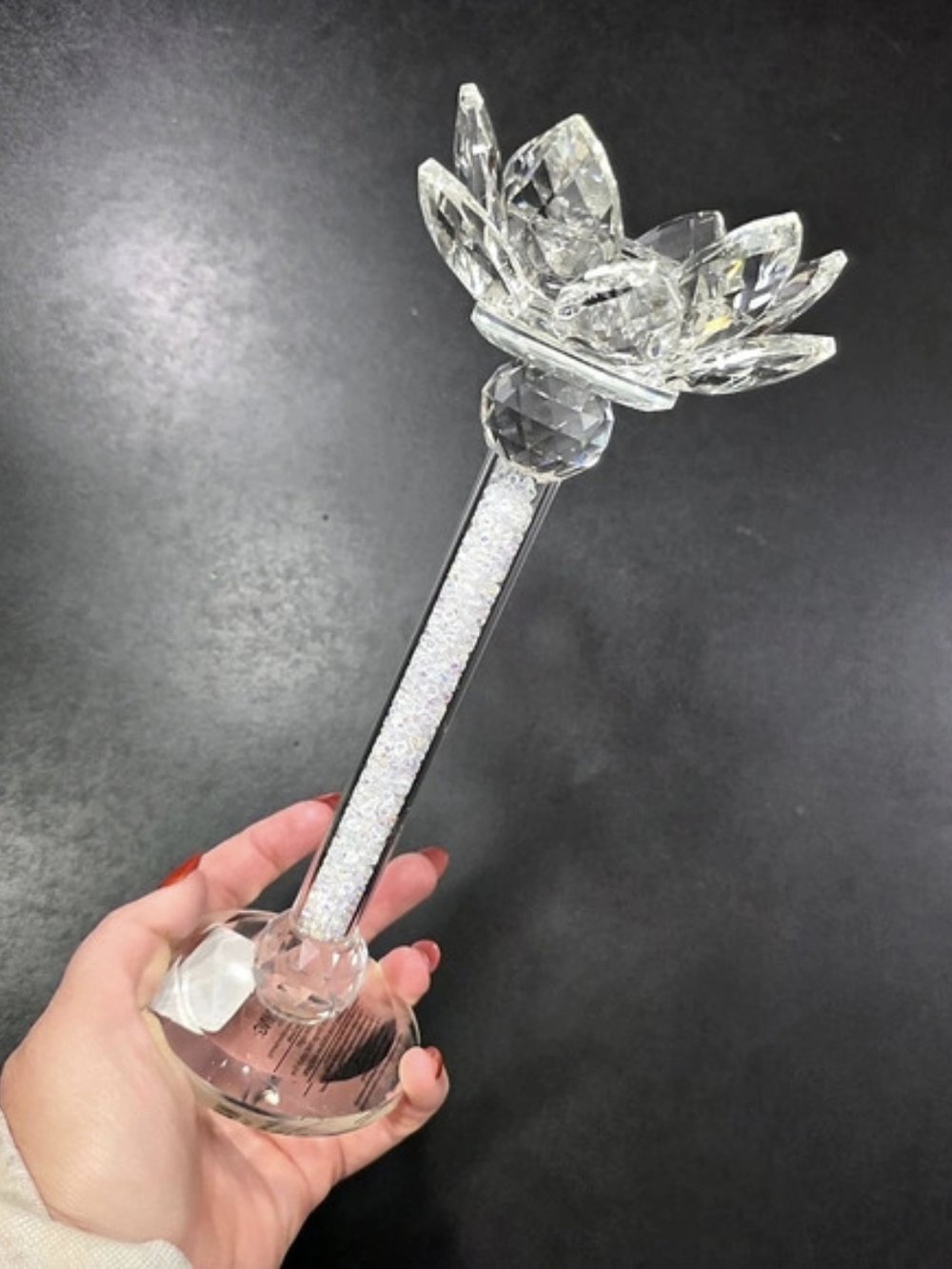 Crystal Lotus Candle Holder Clear